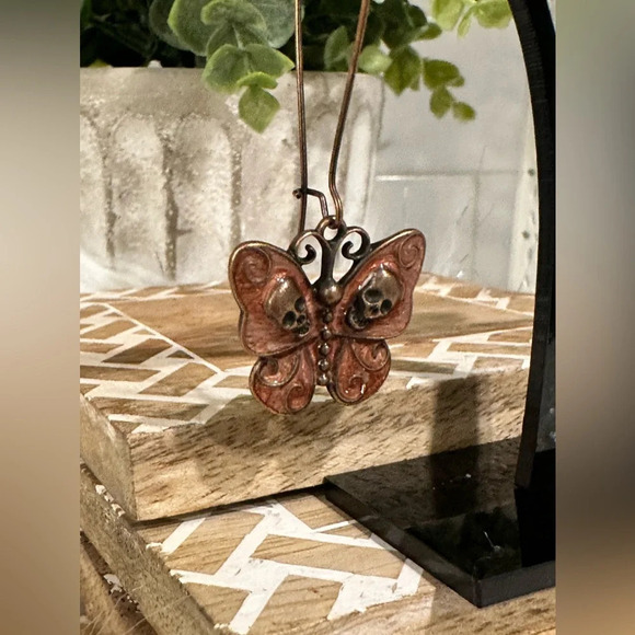 Boho Butterfly Skulls Earrings - Picture 4 of 6